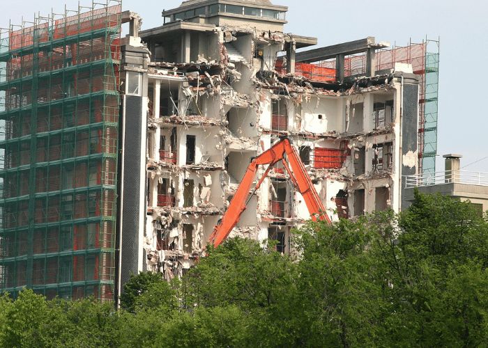 Building demolition project by SK Enterprises